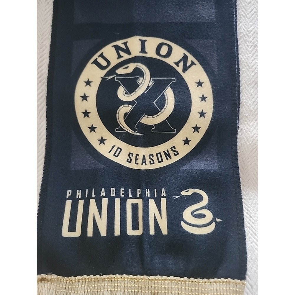 Philadelphia Union MLS Soccer Season Ticket Member Fringed Scarf 10 Seasons